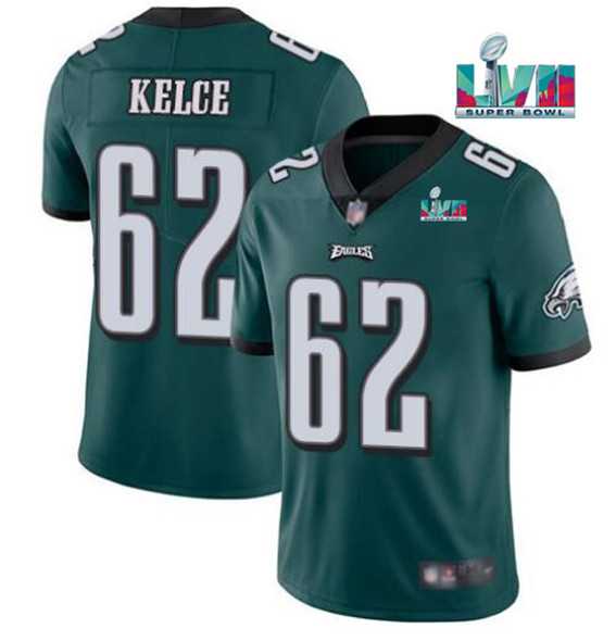 Men & Women & Youth Philadelphia Eagles #62 Jason Kelce Green Super Bowl LVII Patch Vapor Untouchable Limited Stitched Jersey,We sell and wholesale Men & Women & Youth Philadelphia Eagles #62 Jason Kelce Green Super Bowl LVII Patch Vapor Untouchable Limited Stitched Jersey on line form chian!